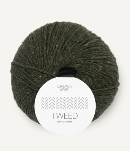 Sandnes Tweed Recycled 9585 Olivengronn